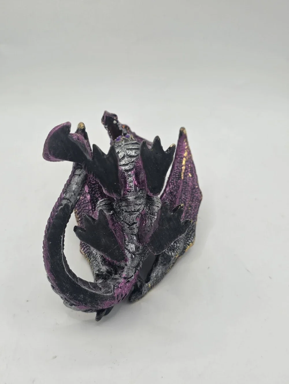 Purple Resin Dragon With Rhinestones